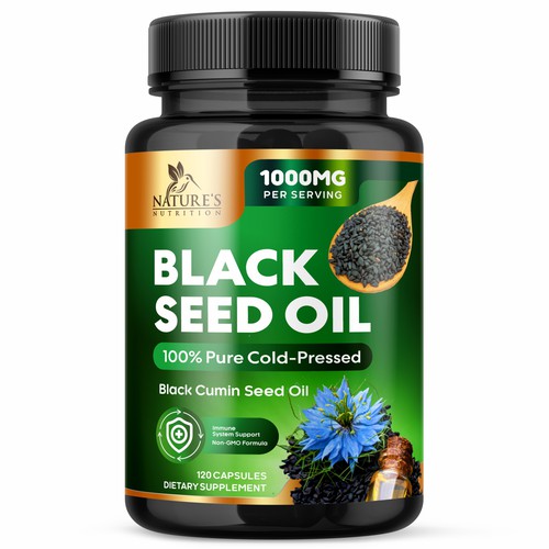 Natural Black Seed Oil Design Needed for Nature's Nutrition Design by GenScythe