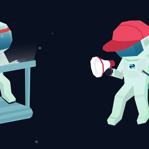 Statellite needs a futuristic low poly astronaut brand mascot! Design by Mark876