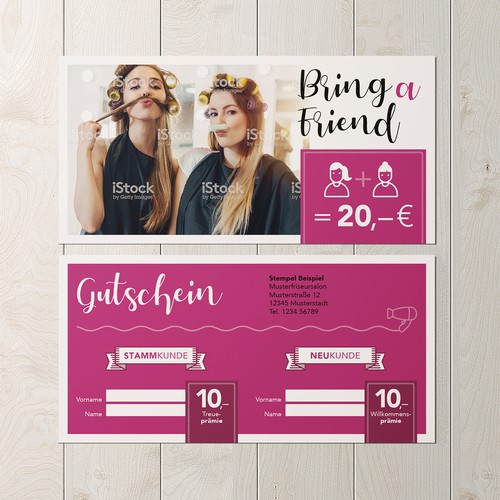 Bring A Friend Card Fur Friseursalons For Hairdressers Postcard Flyer Or Print Contest 99designs