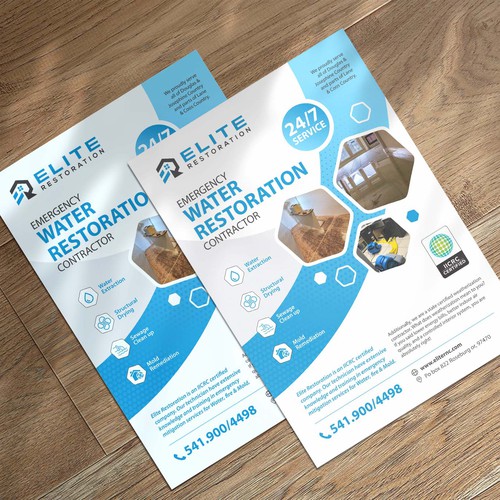 Emergency Water Restoration Flyer Design by Moi_Designers