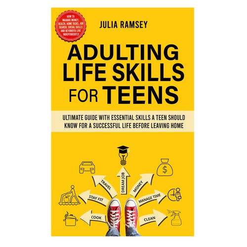 Eye catching, modern cover for Adulting Life Skills for Teens Design by Cover_Design_Expert