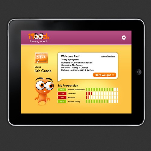 iPad / iPhone e-Learning app design for kids 9-11 Diseño de pasztirak