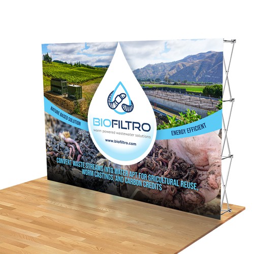 Design a Clean Trade Show Backdrop/Podium for a Regenerative Agriculture/Wastewater Company Design by isuk