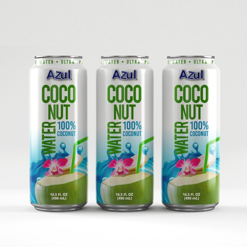 HELP CREATE A COCONUT WATER LABEL PART OF COCONUT WATER LINEUP 100% COCONUT WATER Diseño de creationMB