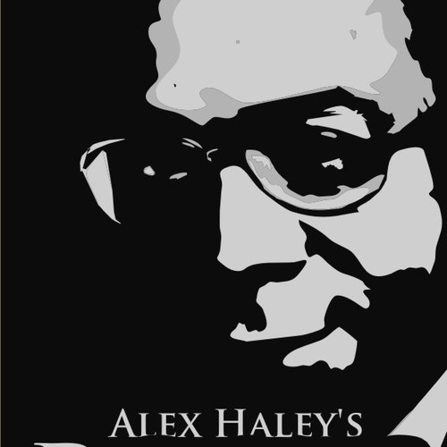 Create a 1970s retro book cover for biography of Alex Haley, author of "Roots." Design by Rac.design