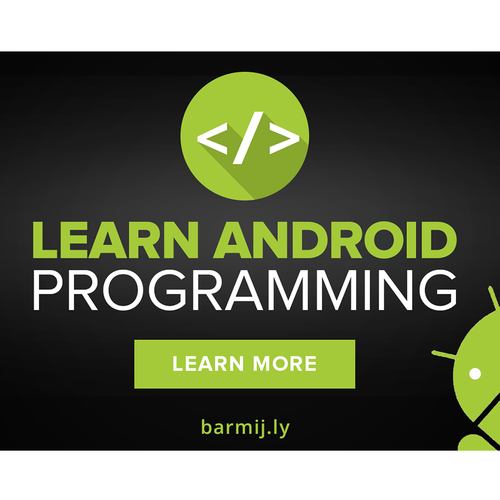 Create a poster for an android application development course signage