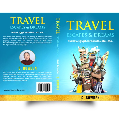 Cover for a travel/autobiography/brief essay book Design by NoBoundaries