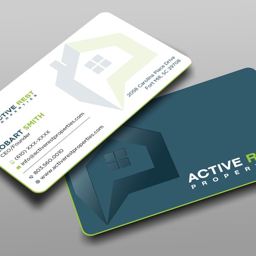 Modern Business Cards for Active Rest Properties Design by Brandmaker artist