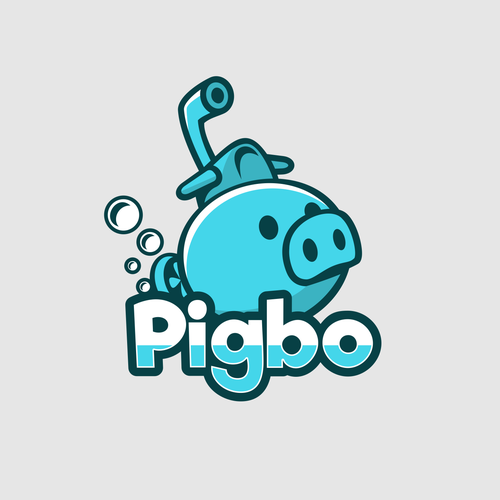 Design funny & minimal logo for 'pigbo' game studio with pig and sub-marine Diseño de de-ek 06