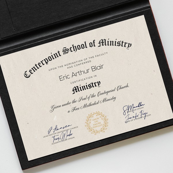 Certificate design for Church