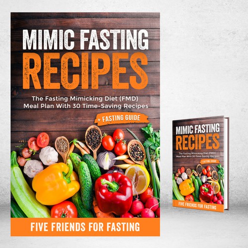 Design a fancy cover+basic layout for an e-book-based recipe book for the new fasting technique FMD Design by iDea Signs