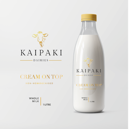 We need a premium milk bottle design for 1 litre glass botltes-ontwerp door Shizurux