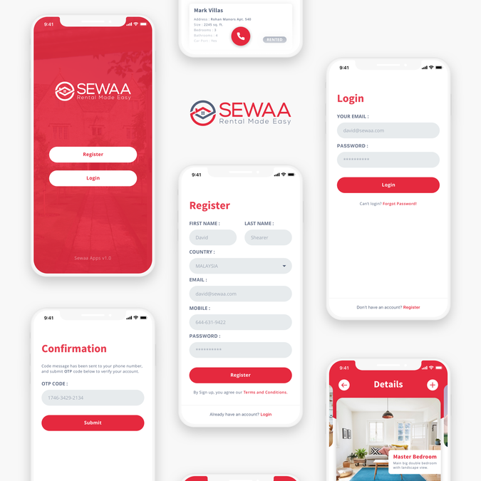Property Rental App needs UI/UX designs App design contest