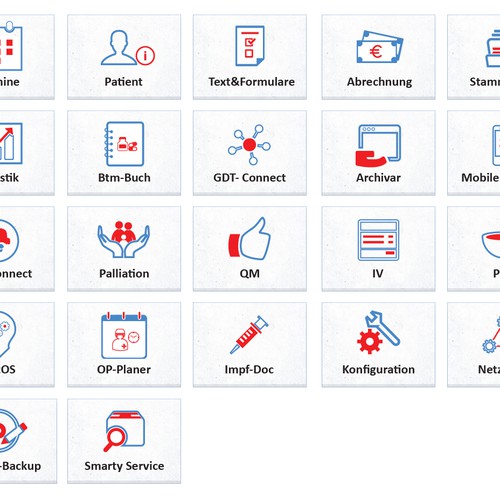 Create 22 software icons for medical software Design by artsemafey