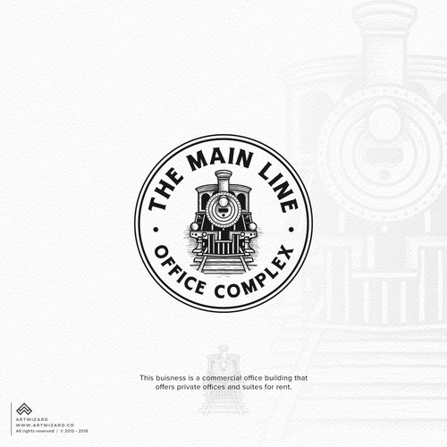 Create a bold classic logo for The Main Line Office Complex Diseño de Grapismo