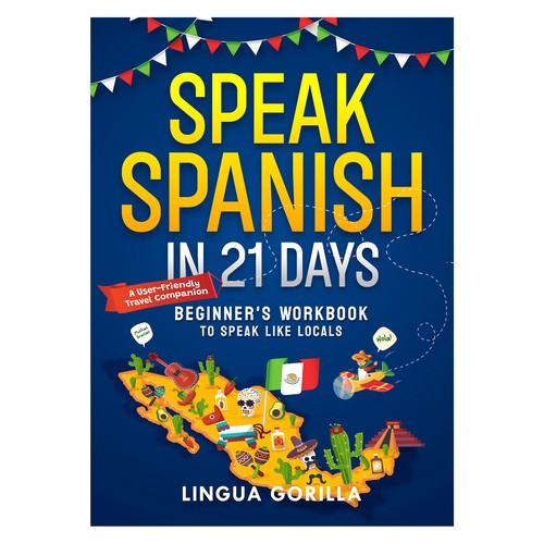 Speak Spanish in 21 Days - Fun & Travel vibe Language Workbook for Beginners Design by @Ikrima_ArtStudio