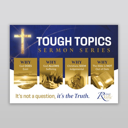 Tough Sermon Series Postcard Design by Jordon