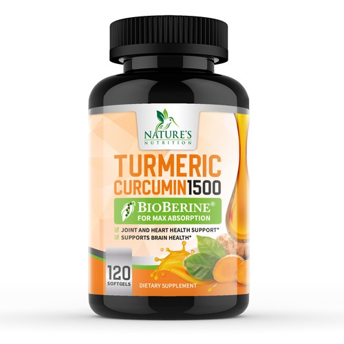 Nature's Nutrition - Needs a Colorful Turmeric Product Label Design by EffieK