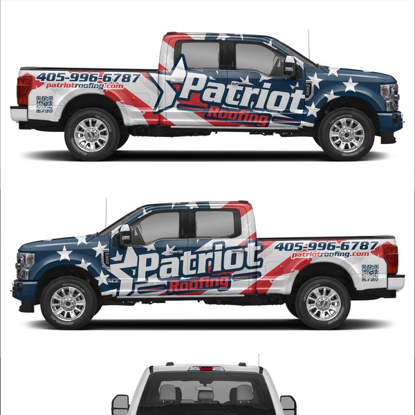 Design by dnite titled "Patriot Roofing Truck Wrap"