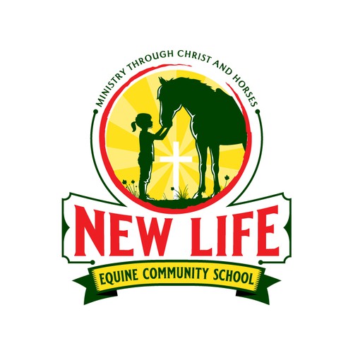Equine Ministry School Logo Diseño de creta