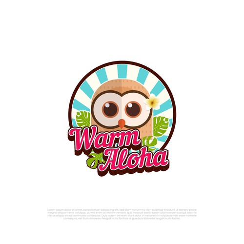 Logo with island feel with a kawaii owl anime mascot for Hawaii website Design by FreyArt_Studio