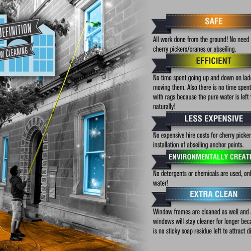 postcard or flyer for High Definition Window Cleaning デザイン by sercor80