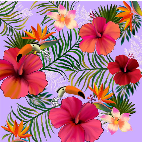 Tropical Fabric Print - Textile Designers & Illustrators Los Angeles fashion brand needs your designs Design by ash00 Designs