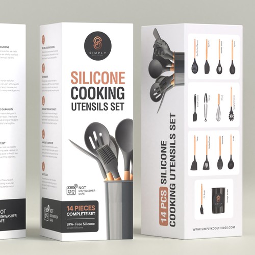 We need the best packaging for our Silicone Cooking Utensils Set Design by DG[Graphix]