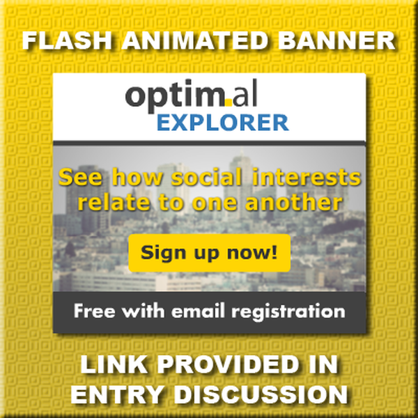 Design by rei20 titled "banner ad for Optimal"
