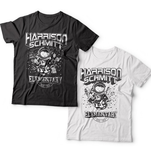 Create an elementary school t-shirt design that includes an astronaut Design by Ryan@rt