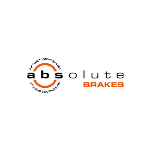 Absolute Brakes - Auto repair shop logo focused on repairing brakes Design by Canoz