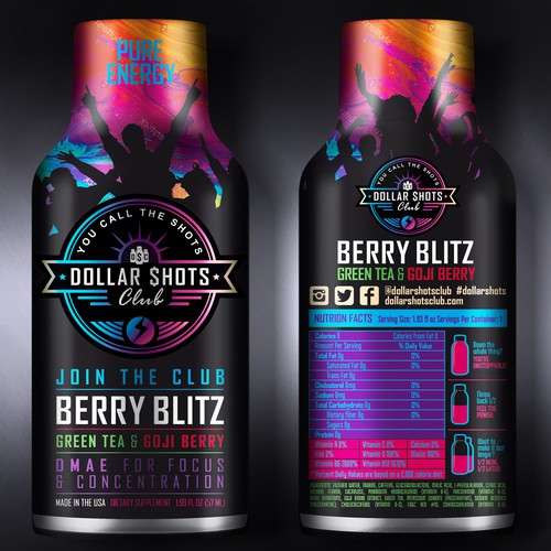 Create an eye-catching energy shot drink bottle design for the relaunch our eCommerce Supplement Shot Co.!! Design réalisé par Dimanist