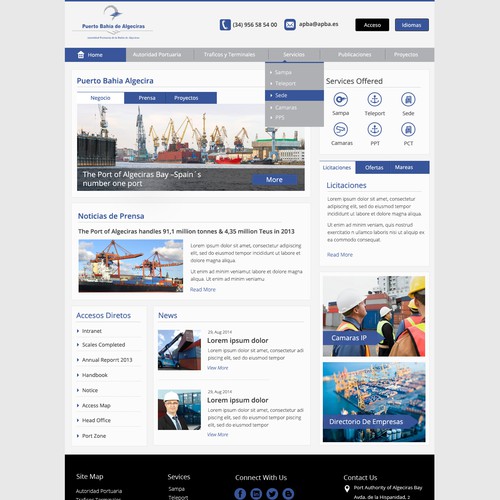 New website design for an important seaport Diseño de Gendesign