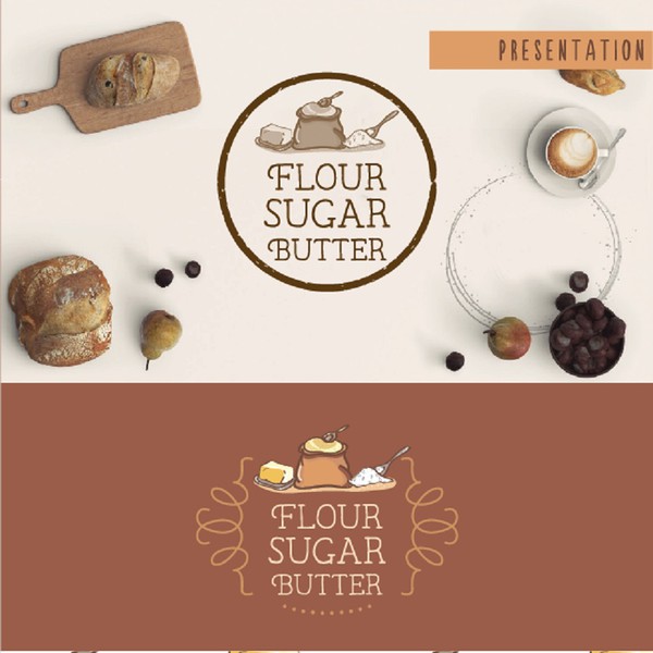 Design by raffacoffee titled "Flour Sugar Butter logo"