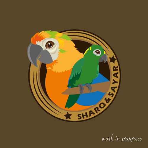 Logo for my Two Birds (Macaw & Yellow Naped Amazon) Design by Ronny Hermawan