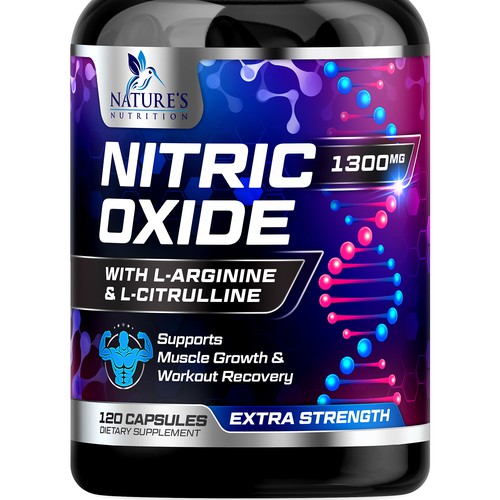 Nitric Oxide label design needed for Nature's Nutrition Réalisé par rembrandtjurin