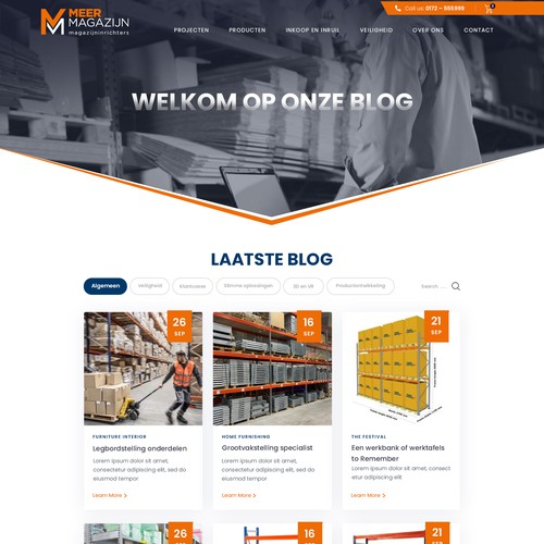 Creative website templates for a leading pallet racks company_ Meermagazijn Design réalisé par MercClass