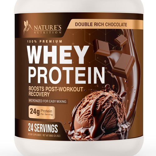 Tasty Whey Protein Chocolate Design Needed for Nature's Nutrition Design réalisé par UnderTheSea™