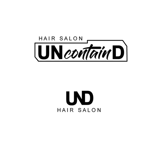 Think UNcontainD - Logo for Cutting Edge Hair Salon Design réalisé par Purple Pie