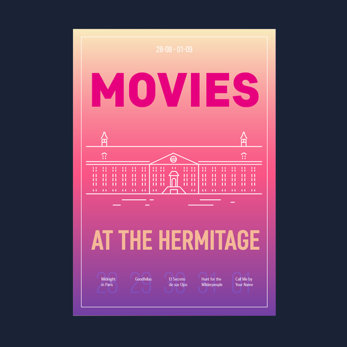 Fun, colorful and laid-back poster for outdoor film festival in historical Amsterdam Design by ppriess