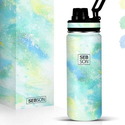 Watercolor design for bottle and mug Design réalisé par WesD