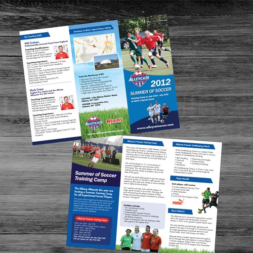 Soccer Camp Brochure wanted for Albany Alleycats Premier Soccer Club Ontwerp door rumster