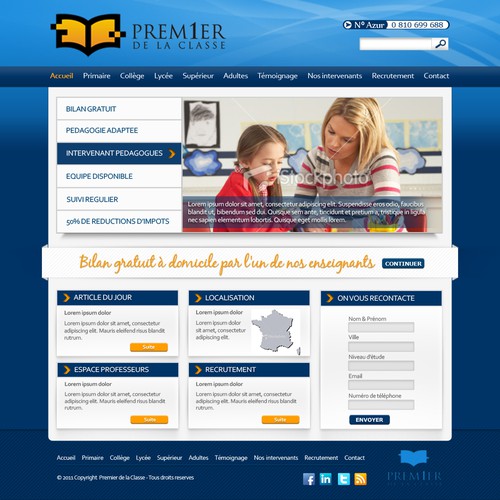 Premier de la classe needs a new website design デザイン by La goyave rose