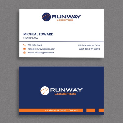 Runway Logistics Business Card Design by moshiur008