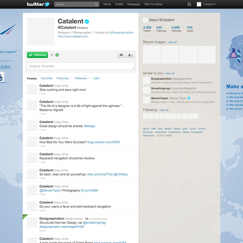 Twitter Background for F1000 global pharma company Réalisé par Clever Conversion