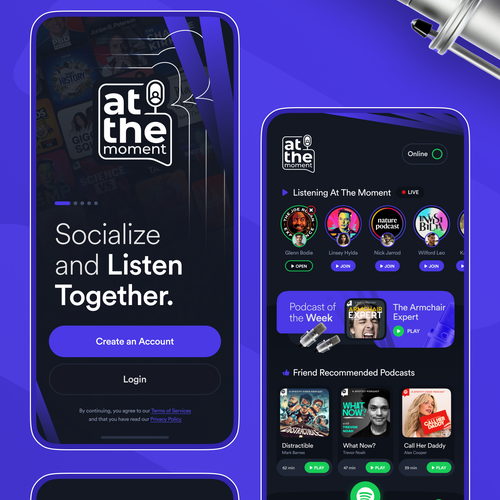 Modern, Clean, Popping Design for a New Podcast App Design by Makak._.Studios