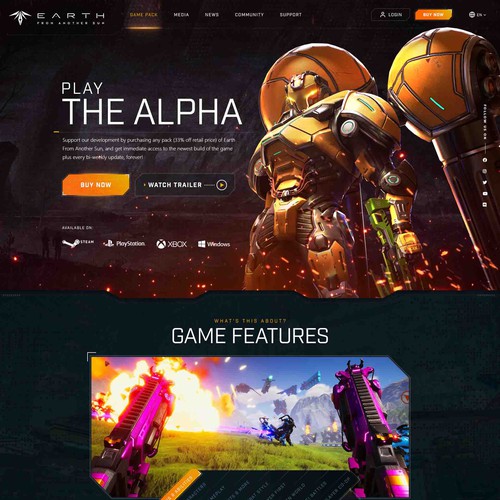 Design a cool website for a high-quality realistic Sci-Fi FPS game for PC/Consoles Design by Mac Villanueva