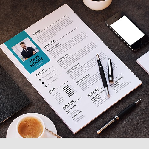 Design an eyecatching resume template Design by Hybrid Design Studio