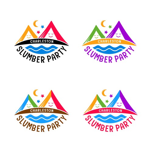 Cute slumber party tent company logo incorporating the Charleston Ravenel bridge Design by Yoe_Std