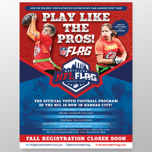 Enticing Youth Sports Flyer for School Distribution - NFL FLAG Design by Rose ❋